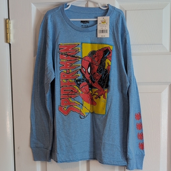 Marvel Other - Marvel Spider-Man Heather Blue Long-sleeve Graphic Shirt NWT